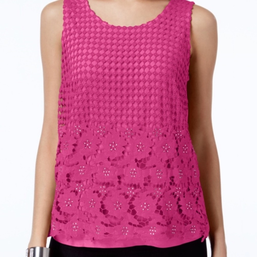 NWT Inc M pink top with rhinestones
